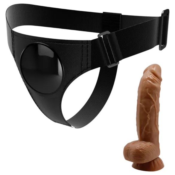 Pretty Love - strap-on valjaat - mukana dildo 17 cm - musta