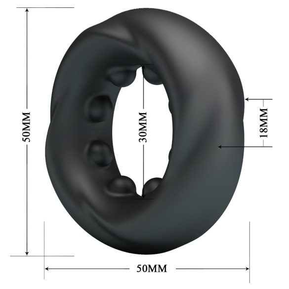 Crazy Bull - penisrengas - vibraattori - silikoninen - musta