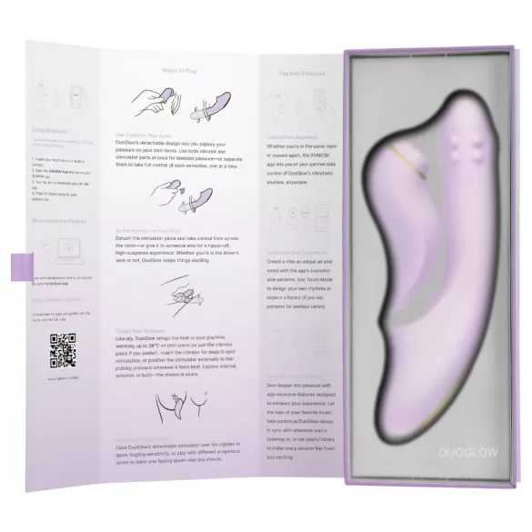 Svakom DuoGlow - Sovelluksella ohjattava G-piste- ja klitoriskiihotin (violetti)
