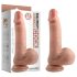 Kaksitiheyksinen - imukupilla, aidonkaltainen dildo - 18 cm (nude)