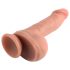 Kaksitiheyksinen - imukupilla, aidonkaltainen dildo - 18 cm (nude)