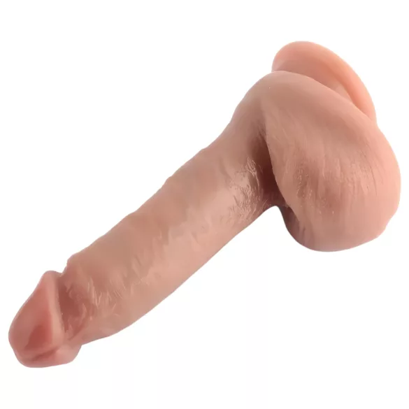 Dual Density - realistinen dildo imukupilla kivellä - 18cm nude