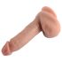 Kaksitiheyksinen - imukupilla, aidonkaltainen dildo - 18 cm (nude)