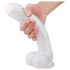 Seksi HD Martin - imukupilla ja kiveksillä varustettu realistinen dildo (valkoinen)