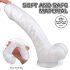 Seksi HD Martin - imukupilla ja kiveksillä varustettu realistinen dildo (valkoinen)