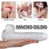 Seksi HD Martin - imukupilla ja kiveksillä varustettu realistinen dildo (valkoinen)