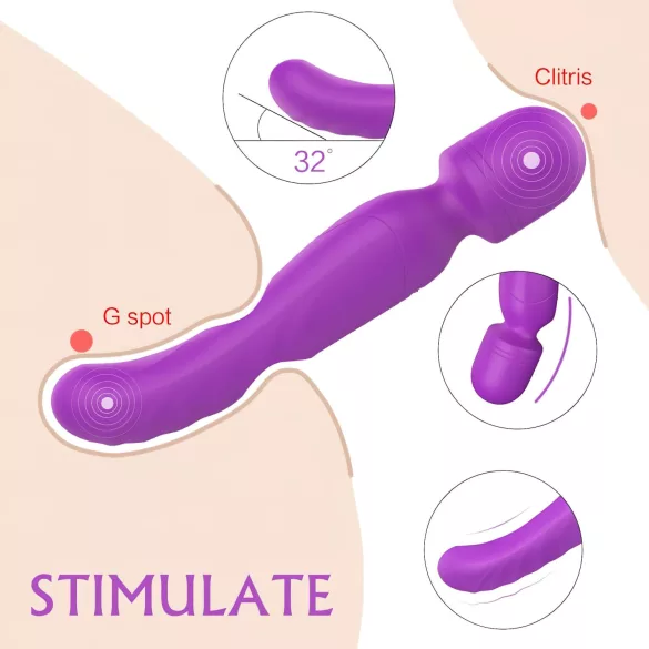 Sex HD Iris - hierova vibraattori kaksimoottorinen lämmittävä - violetti
