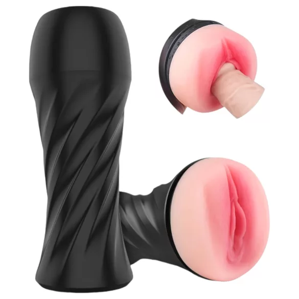 Sex HD Marcus - realistinen tekovagina kotelossa - musta/nude