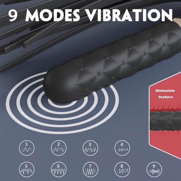 Sex HD Bloody Mary - ladattava vedenkestävä vibraattori ja piiska - musta