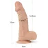 Lovetoy Real Extreme - dildo imukupilla - 23 cm (naturaali)