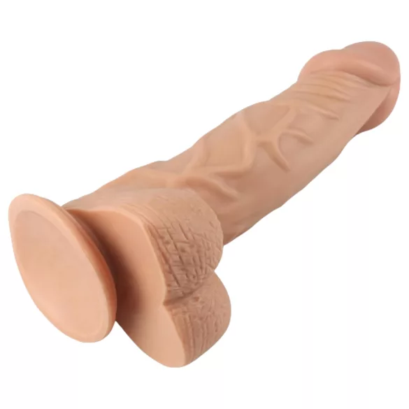 Lovetoy Real Extreme - dildo imukupilla - 23 cm (naturaali)