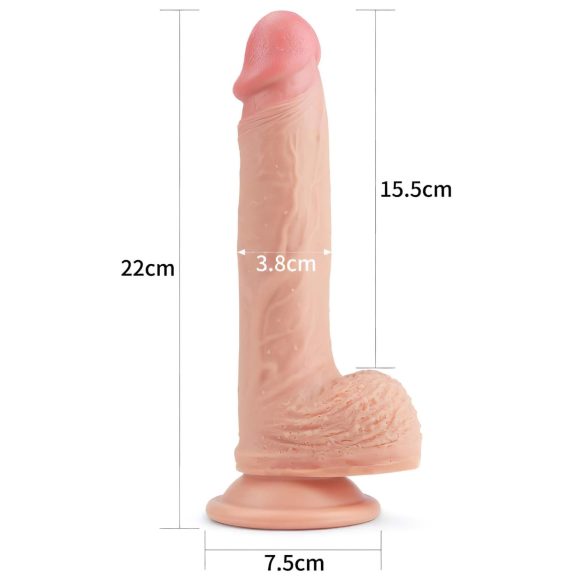 Lovetoy Nature Cock - realistinen dildo imukupilla - 21 cm - beige