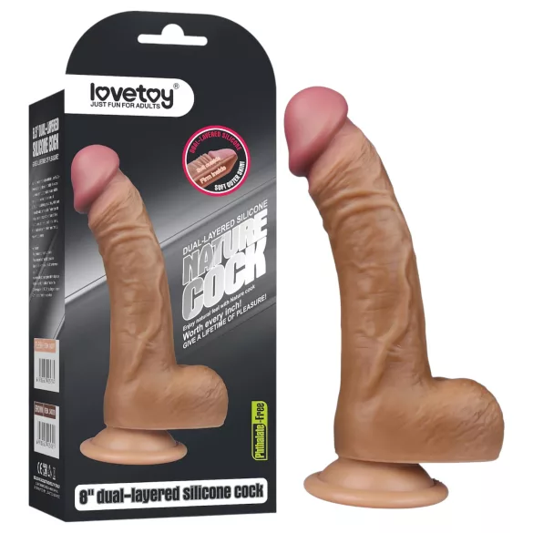 Lovetoy - realistinen taipuisa dildo - 20 cm luonnollinen