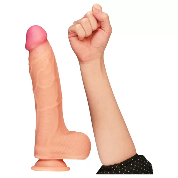 Lovetoy Nature Cock - realistinen kaksikerroksinen dildo - 25 cm - natural