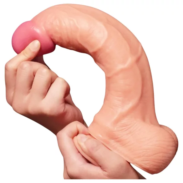 Lovetoy Nature Cock - realistinen kaksikerroksinen dildo - 25 cm - natural