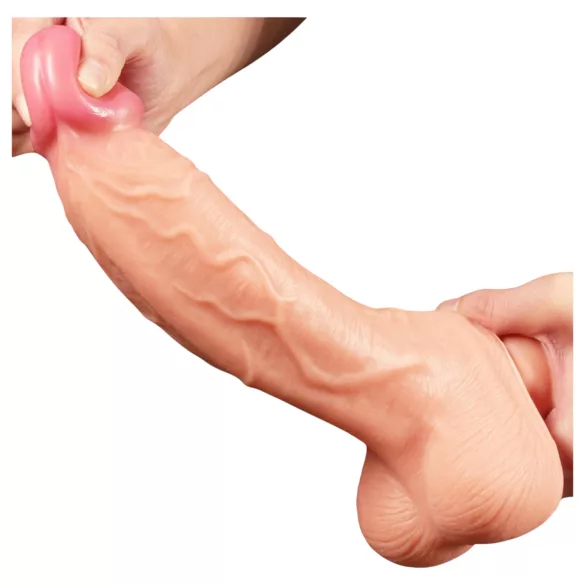 Lovetoy Nature Cock - realistinen kaksikerroksinen dildo - 25 cm - natural