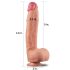 Lovetoy Natural - Aidon tuntuinen dildo 30cm (luonnonväri)
