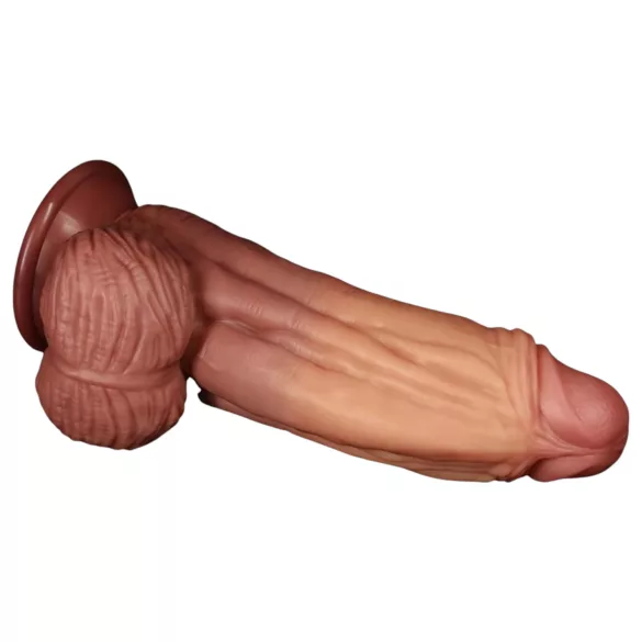 Lovetoy - realistinen tuplakerros dildo - 26 cm - ihonvärinen