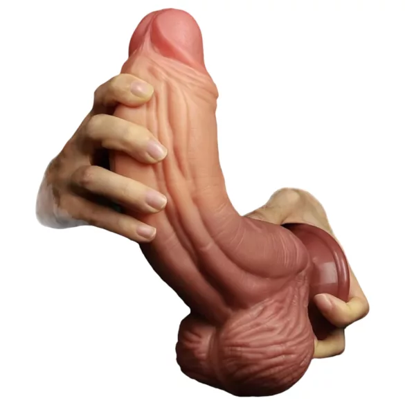 Lovetoy - realistinen tuplakerros dildo - 26 cm - ihonvärinen