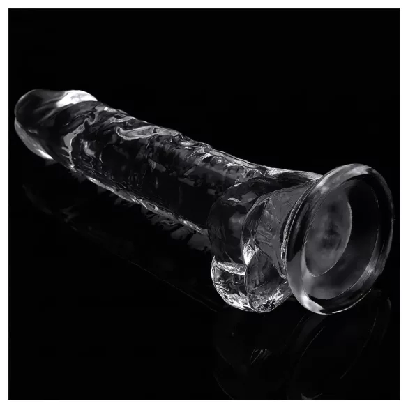 Lovetoy Flawless Clear - imukupillinen dildo - 19 cm (läpinäkyvä)