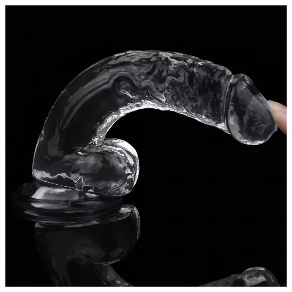 Lovetoy Flawless Clear - imukupillinen dildo - 19 cm (läpinäkyvä)