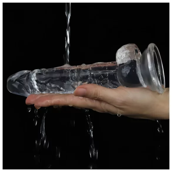 Lovetoy Flawless Clear - imukupillinen dildo - 19 cm (läpinäkyvä)