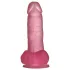 Lovetoy - dildo imukupilla - jelly, 15 cm, pinkki