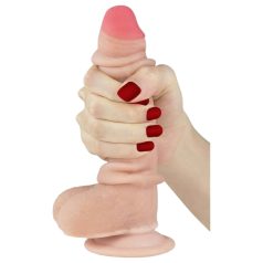   Lovetoy Sliding-Skin - kaksikerroksinen dildo - 18 cm - luonnollinen