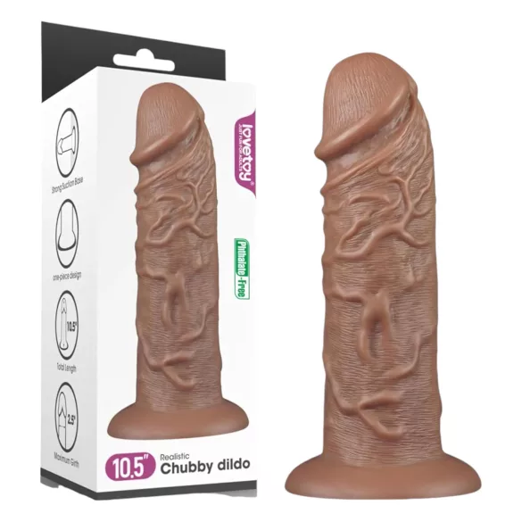 Lovetoy Chubby - realistinen dildo imukupilla - 25 cm - luonnollinen