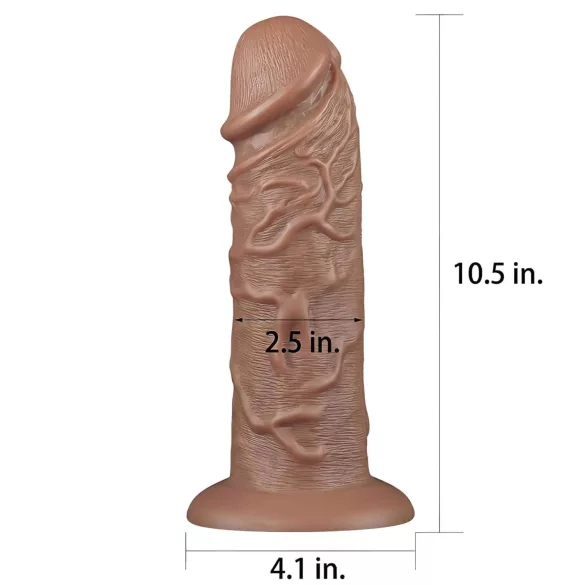 Lovetoy Chubby - realistinen dildo imukupilla - 25 cm - luonnollinen