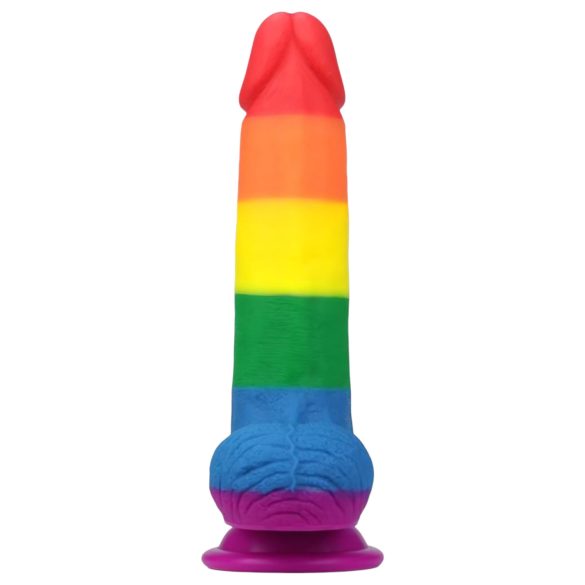 Lovetoy Prider - realistinen pallillinen dildo - 20cm - sateenkaari
