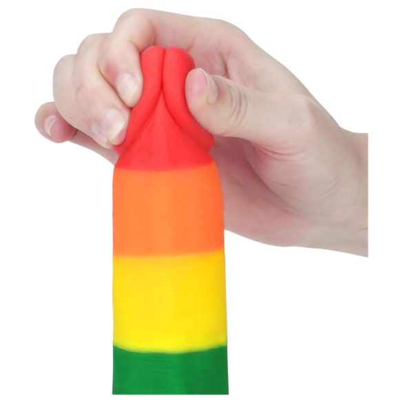 Lovetoy Prider - realistinen pallillinen dildo - 20cm - sateenkaari