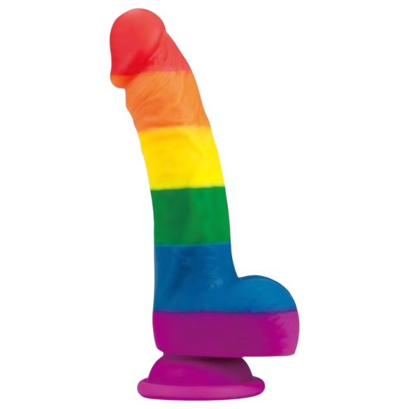 Prider-aidon - elämää muistuttava silikoni dildo - 19 cm (sateenkaari)
