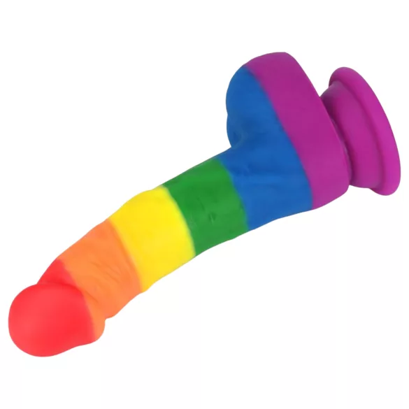 Lovetoy Prider - realistinen silikonidildo - 19 cm - sateenkaari