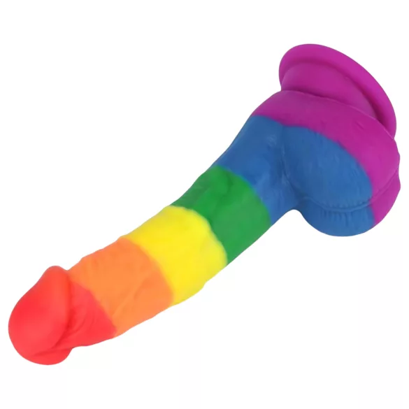 Lovetoy Prider - realistinen silikonidildo - 19 cm - sateenkaari