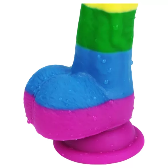Lovetoy Prider - realistinen silikonidildo - 19 cm - sateenkaari