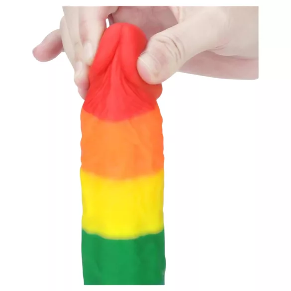 Lovetoy Prider - realistinen silikonidildo - 19 cm - sateenkaari