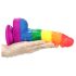 Prider-aidon - elämää muistuttava silikoni dildo - 19 cm (sateenkaari)