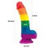 Prider-aidon - elämää muistuttava silikoni dildo - 19 cm (sateenkaari)