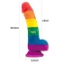 Lovetoy Prider - realistinen silikonidildo - 19 cm - sateenkaari
