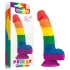 Lovetoy Prider - realistinen silikonidildo - 19 cm - sateenkaari