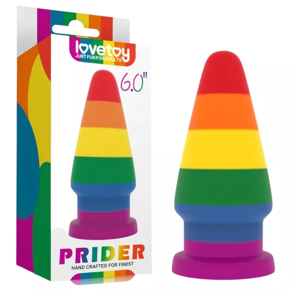 Lovetoy Prider - anustappi - 15 cm - sateenkaari