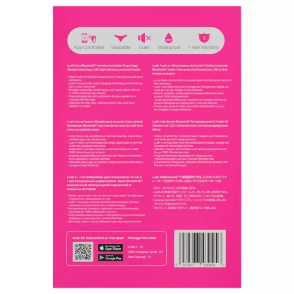 LOVENSE Lush 4 - älykäs vibrokuula (pinkki)