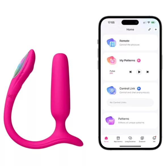Lovense Lush Anal - Sovelluksella ohjattava anaalivibraattori, LED-valoilla - pinkki