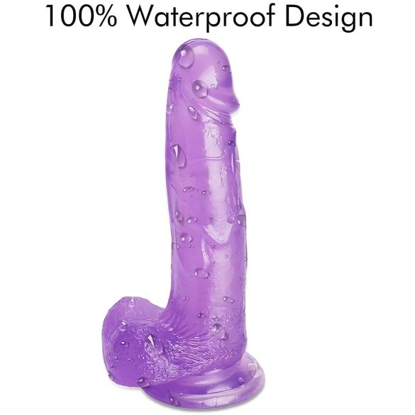 Tracy's Dog - dildo tapadukupilla ja kiveksillä - jelly lila 20 cm