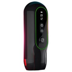 Leopard - vibraattori liikkuva masturbointilaite - musta