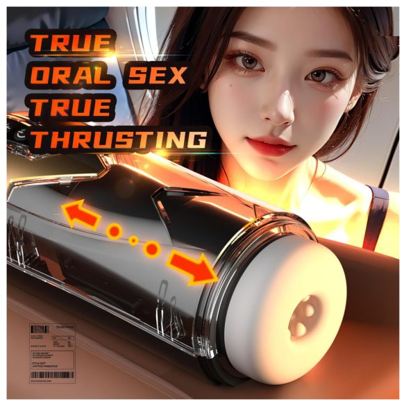 Leopard - työntävä masturbaattori - musta