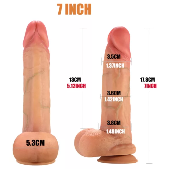 FeelSkin - erittäin realistinen kivesdildo - luonnonvärinen (18,5 cm)