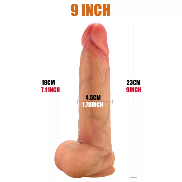FeelSkin - ultra-realistinen kiveksellinen dildo - luonnollinen (23 cm)