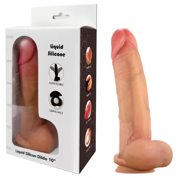 FeelSkin - erittäin realistinen kivesdildo (naturaali, 22 cm)